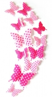 3D Vlinders Roze polkadot stippen