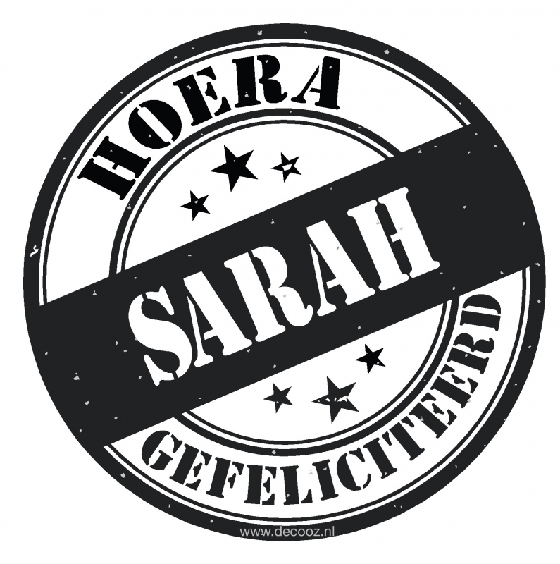 Sticker 'Sarah met stempel'