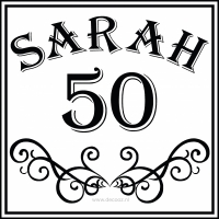 Sticker Sarah 50