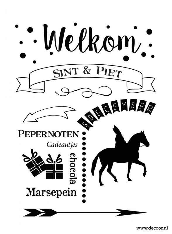 Sticker Welkom Sint en Piet