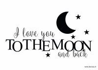 Sticker 'I love you to the moon and back'