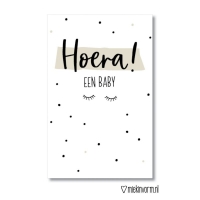 Mini-kaartje Hoera! Een baby