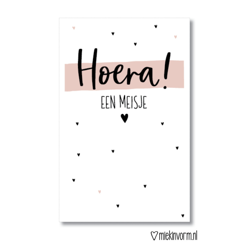 Mini-kaartje Hoera! Een meisje