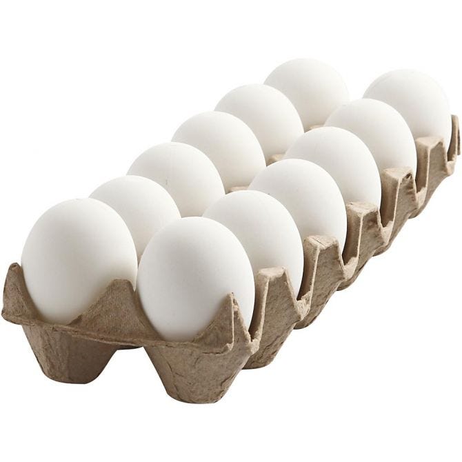 Set van 6 witte eieren
