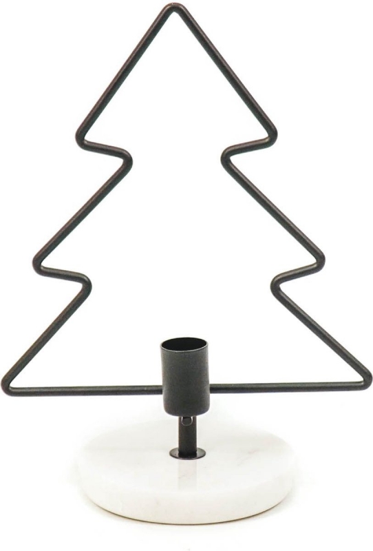 (Kerst)boom kandelaar zwart/marmer, HouseVitamin