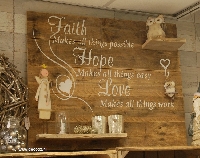 Wanddecoratiebord 'Faith, Hope, Love'
