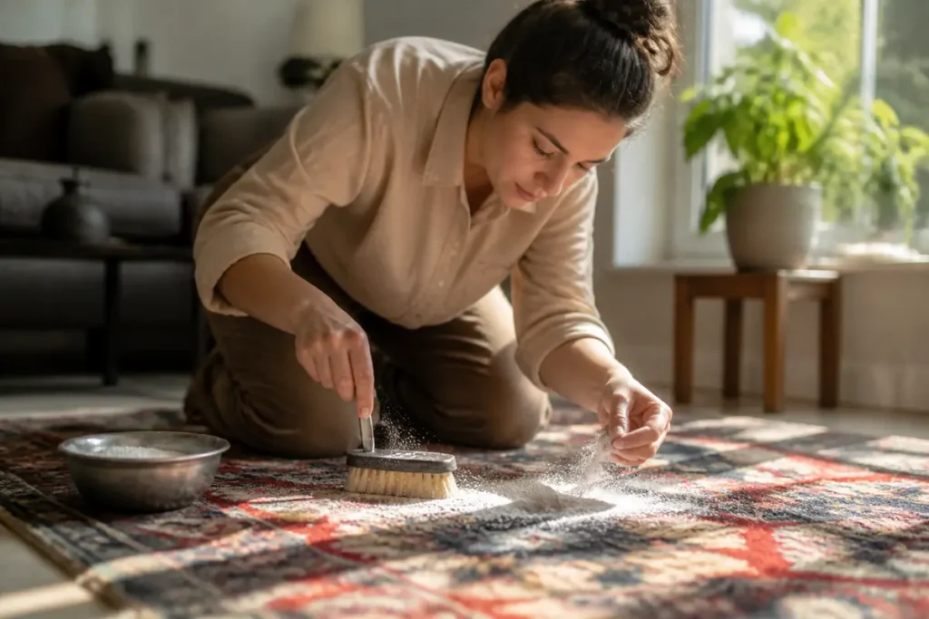 Tapijt schoonmaken met waspoeder: zo doet u dat